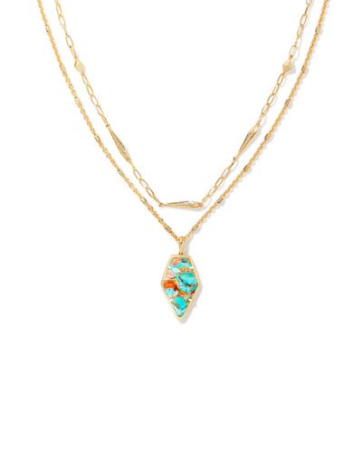 Framed Tessa Convertible Gold Multi Strand Necklace