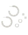 Maggie Small Hoops, Maggie Huggies, & Rue Studs Gift Set In Silver
