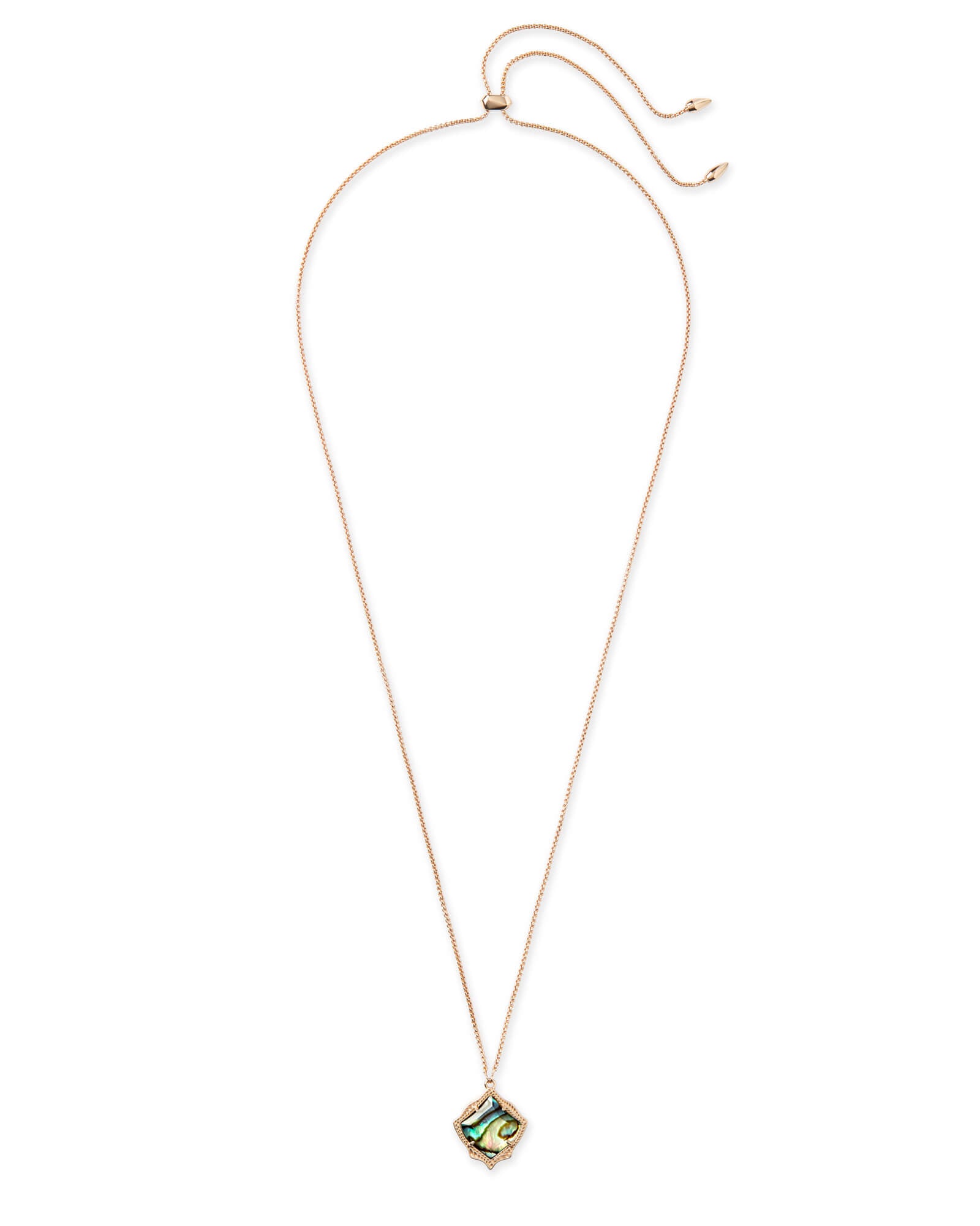 Kacey Long Pendant Necklace in Rose Gold