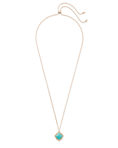 Kacey Long Pendant Necklace in Rose Gold