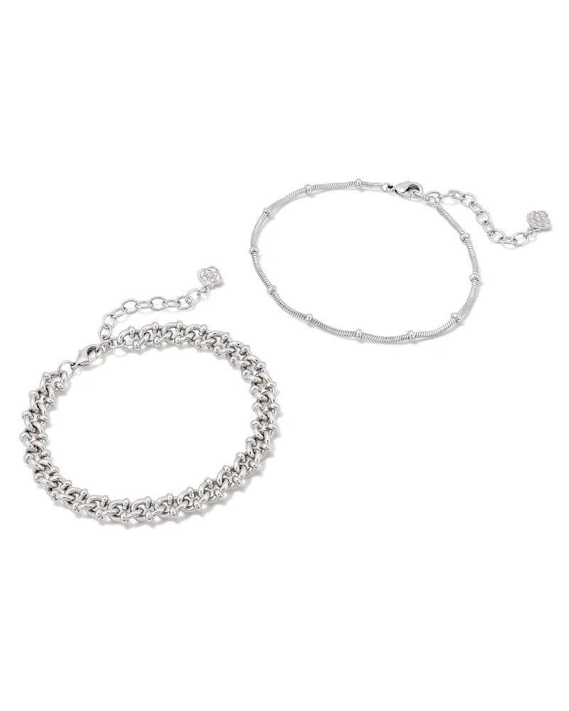 Lonnie Set of 2 Chain Bracelets in Silver