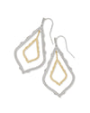 Simon Drop Earring in Rhodium Gold Metal Mix