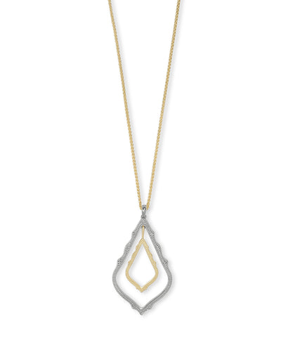 Simon Long Necklace in Rhodium Gold Mix