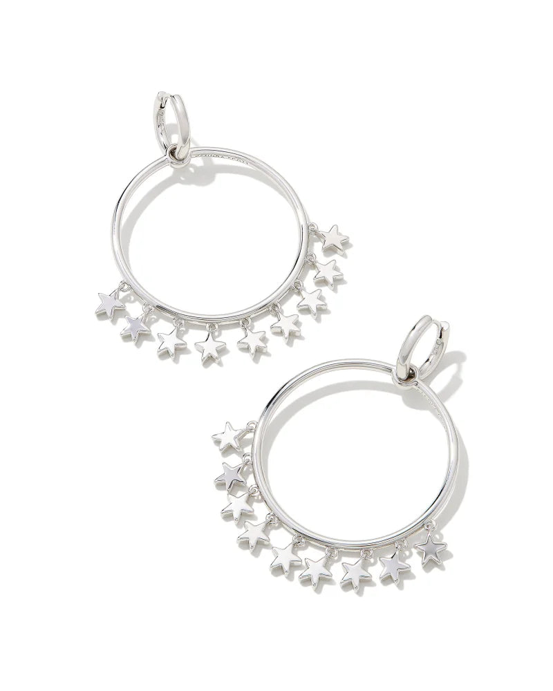 Sloane Star Open Frame Earring in Silver