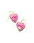 XOXO Gold Drop Earrings in Hot Pink Mother-of-Pearl