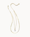 Lindsay Gold Multi Strand Necklace In White Pearl