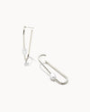 Lindsay Silver Hoop Earrings In White Pearl
